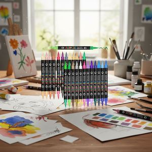 Dual Tip Water-Based Acrylic <b>Paint</b> Marker Oem Colors Liquid Fluorescent/Glow in the Dark <b>Paint</b> Marker Pen for Rock Painting Set - Product Image 3