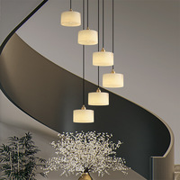 Luminaire suspendu LED moderne en albâtre blanc pour salle à manger, cuisine et escalier, finition marbre