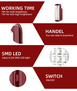Lámpara de Emergencia Recargable al por Mayor de Fábrica, <span class=keywords><strong>Luces</strong></span> de Emergencia, Lámpara LED Portátil, Luz de Trabajo, Plástico, 6000K, Luz Diurna - Product Image 4