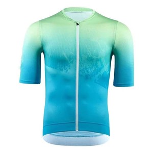Maillot de cyclisme personnalisable à texture dégradée, séchage rapide, coupe ajustée, pour tournoi, professionnel, haut de gamme, entraînement cycliste en club - Product Image 2