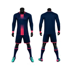 गर्म बिक्री आधुनिक लंबी आस्तीन फुटबॉल शर्ट युवा उच्च बनाने की क्रिया पहनने मुद्रण फुटबॉल जर्सी सेट