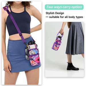 Custom LOGO <b>Water</b> <b>Bottle</b> <b>Carrier</b> Bag Sleeve with 4 Pocket Sport <b>Water</b> Holder With Shoulder Strap for Walking Hiking Camping Gym - Product Image 6