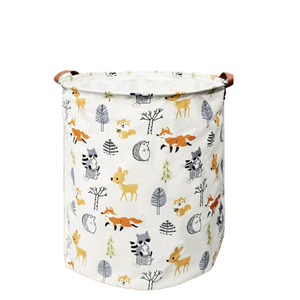 Cesta de Almacenamiento Plegable Ecológica de Lona con Diseño Nórdico Circular para Ropa, Artículos Diversos y Juguetes - Product Image 1