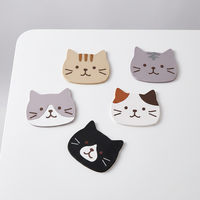 Sous-verre créatif en PVC motif chat de dessin animé, épaisseur 3 mm, résistant à la chaleur, antidérapant, imperméable, tapis de protection de table pour boissons