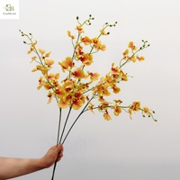 Bunga Anggrek Wanita Menari Putih Berkualitas Tinggi Real Touch dari Lateks 79cm, Bunga Artifisial untuk Dekorasi Rumah dan Pernikahan