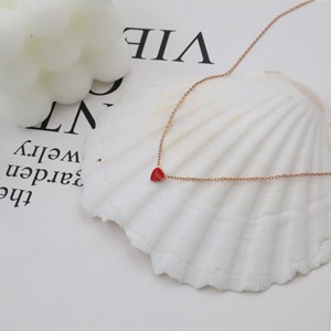 Rose Gold Minimalist Heart Necklace Stainless Steel Clavicle Chain Women's Gift Jewelry - Product Image 3
