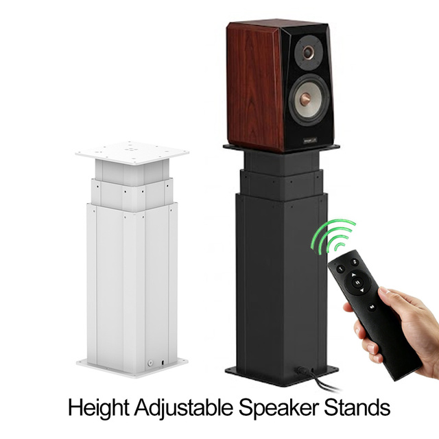 Custom Wholesale Height Adjustable Loudspeaker Lift Stands Universal Fillable Speaker Floor Stands for Bookshelf Speakers
