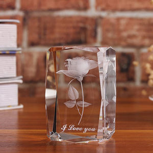 크리스탈 클리어 K9 유리 빈 큐브 풍수 기념품 공예의 명예 각인 3D 레이저 새겨진 3d 사진 크리스탈 큐브 - Product Image 4