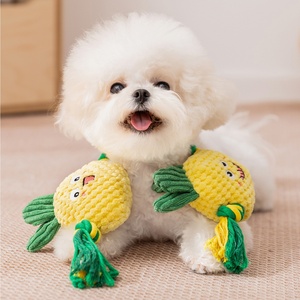 Jouets à mâcher pour animaux de compagnie en peluche non toxique, doux, amusants, en forme de fruits, écologiques, interactifs, durables, jouets à tirer pour chiots - Product Image 3