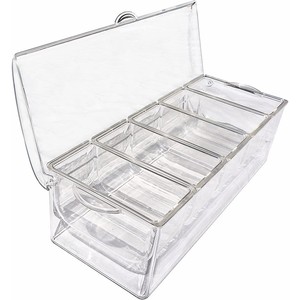 Juego de bandejas para servir aperitivos de 8 compartimentos de oro transparente acrílico Flexible tapa de bandeja de aperitivo dividida vacía <span class=keywords><strong>rectangular</strong></span> para frutos secos - Product Image 4