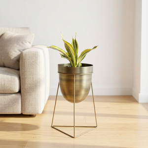Maceta moderna nórdica mejor valorada con soporte maceta Metal latón plateado jardín macetas para interior hogar dormitorio sala de estar Decoración - Product Image 4