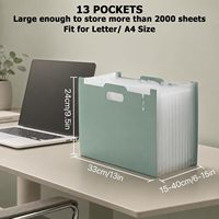 Organisateur de fichiers accordéon à 13 compartiments, grande capacité, dossier extensible en plastique pour documents, idéal pour le bureau