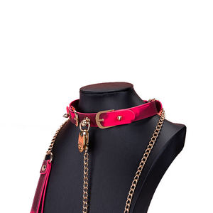 Collar Punk Novedoso para Juegos <span class=keywords><strong>de</strong></span> Rol Sexuales para Adultos con <span class=keywords><strong>Correa</strong></span>, Accesorio Termosensible y <span class=keywords><strong>de</strong></span> <span class=keywords><strong>Castigo</strong></span> para Momentos Íntimos, BDSM - Product Image 2