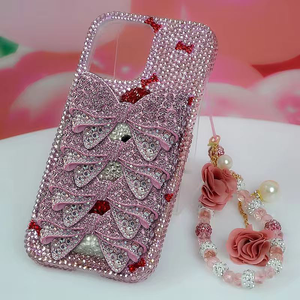 <span class=keywords><strong>Cover</strong></span> Personalizzabile Carina Kawaii con Brillantini per iPhone 15 16 Pro, Custodia Rosa con Orsetto <span class=keywords><strong>di</strong></span> Cristallo, Antiurto in Silicone per Telefono Cellulare - Product Image 5