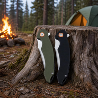 Couteau de camping pliable personnalisé, couteau de poche tactique, acier 8CR13MOV, manche G10, couteau utilitaire à ouverture rapide, couteau de chasse, outil portable T0059