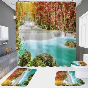 <span class=keywords><strong>Rideau</strong></span> de <span class=keywords><strong>douche</strong></span> <span class=keywords><strong>lavable</strong></span> imperméable en polyester d'impression 3D de lac de cascade naturelle pour la baignoire - Product Image 6