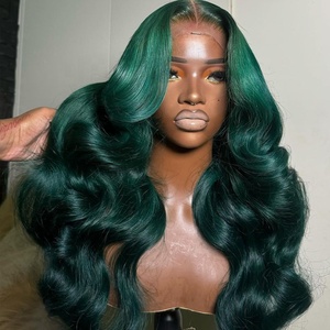 13x6 parrucche con capelli umani completamente frontali di colore <span class=keywords><strong>verde</strong></span> 100% vergini vietnamiti senza colla per le onde del corpo parrucche Pre-strappate da <span class=keywords><strong>donna</strong></span> - Product Image 3