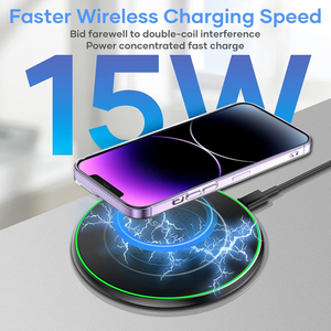 <span class=keywords><strong>Cargador</strong></span> Inalámbrico Rápido de 15W Máx. Compatible con <span class=keywords><strong>iPhone</strong></span> 16/16 Plus/16 Pro Max/15/14/13/<span class=keywords><strong>SE</strong></span>/12 Series y para Galaxy S24 5V/2A 9V/2 - Product Image 2
