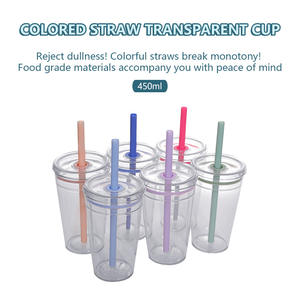 BORGE personalizzato 16oz/450ml monostrato paglia Tritan Tumbler tazza di caffè tazze di succo per tè al latte - Product Image 2