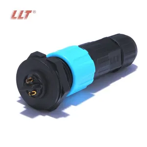 LLT M16 2 3 4 5 6 pin Male and Female Waterproof connector Front Nut ip67 IP68 cable connector