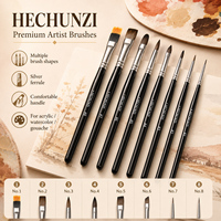 Precio de Fábrica, Pinceles de Pintura Profesionales de 8 Piezas con Mango de Madera y Logotipo Personalizado para Marca Privada, Suministros de Arte al por Mayor