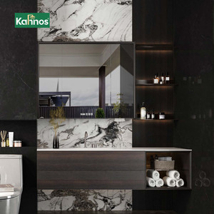 Luxury Dark Wood Bathroom Vanities With Marble Top Anti Fog Led Illuminated Mirror Soft Close Drawer Vanity <b>Cabinet</b> - Product Image 1