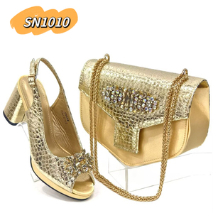 Promozione vendite 2021 <span class=keywords><strong>giallo</strong></span> tacchi alti elegante borsa <span class=keywords><strong>con</strong></span> le <span class=keywords><strong>scarpe</strong></span> di cristallo italiano sandali per la signora - Product Image 1