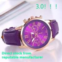 Montres à quartz pour femmes, diamètre du cadran 40 mm, bracelet en cuir 20 mm, bracelet multicolore en or rose, montres-bracelets à quartz en cuir