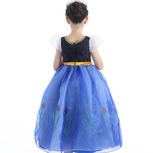 Belle Toddler Snow White Princess Dress Masha <span class=keywords><strong>Mulan</strong></span> Fancy Elsa Disfraz para niñas New Black Top Blue Split Hem ODM Supply - Product Image 2