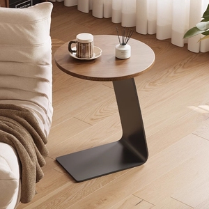 Ánh Sáng Sang Trọng Hiện Đại Tối Giản Rắn Gỗ Bàn Cà Phê Sáng Tạo C-Hình Bảng Đá Góc Sofa Bàn Bên Cho Phòng Khách - Product Image 3