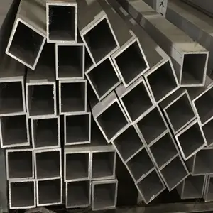 Square tubes extruded aluminum customized silver surface finish temper flat color polish mill finished aluminum profile