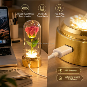 Lámpara LED Giratoria de 360° <span class=keywords><strong>con</strong></span> <span class=keywords><strong>Flores</strong></span> de Jabón Personalizadas °   Lámpara de Cristal Giratoria <span class=keywords><strong>con</strong></span> Forma de Rosa, Regalo Perfecto de Navidad o Cumpleaños para Niñas - Product Image 4