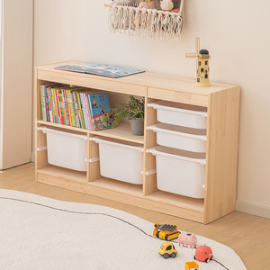 Meilleures ventes - Étagère à livres en bois naturel, organisateur de jouets, meubles en bois, armoires de <span class=keywords><strong>rangement</strong></span> pour jouets d'enfants - Product Image 3
