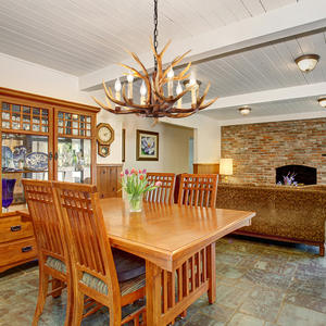 HFBH Lámpara colgante de resina marrón Candelabros Luces Barras de cocina Retro Tradicional Cuerno de ciervo Forma Industrial Vintage Moderno - Product Image 3