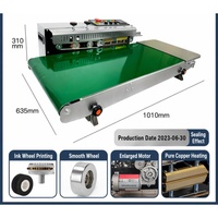 Machine de scellage électrique continue, scelleuse thermique automatique 220V pour sacs en papier/plastique et films, machine d'emballage pour boissons et produits chimiques