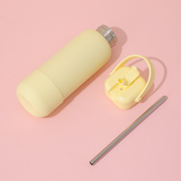 Botol Air Logam Stainless Steel Dinding Ganda 24oz 32oz Grosir, Termos Vakum dengan Sedotan, Bebas BPA, Tumbler Olahraga dan Perjalanan