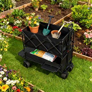 Складная легкая тележка для кемпинга — складная универсальная тележка повышенной прочности для активного отдыха, сада, покупок (грузоподъемность 250 кг) - Product Image 3