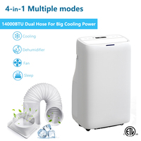 OLYAIR 12000BTU Double Tuyau Portable AC Climatiseur Ventilateur Déshumidificateur Refroidissement/Chauffage Télécommande/WiFi Contrôle CEER 8.0 pour