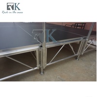 Scène modulaire portable en aluminium, plateforme réglable en hauteur, scène pour événements avec escalier pour concert, mariage, spectacle en plein air
