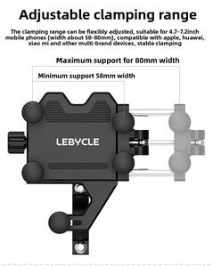 Soporte Universal para Teléfono de Bicicleta de Aleación de Aluminio <span class=keywords><strong>ES</strong></span>-PH-05, Resistente a Impactos y al Agua, para Navegación en Bicicletas de Montaña, Carretera y Motocicletas - Product Image 4