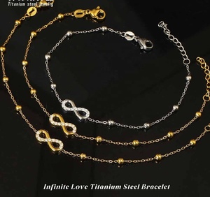 Pulseras Personalizadas, Elegantes y Únicas, Cadena de Mano para Chicas, Diseño en Forma de 8, Joyería de Acero Inoxidable con Circonita para Mujer, Accesorios - Product Image 6