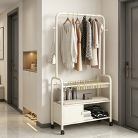 Organizador Metálico Multifuncional Moderno de Tres Niveles, Percheros para Colgar Ropa, para Dormitorio y Sala de Estar, Islas y Carritos