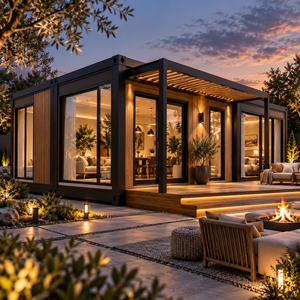 Casa Contenedor Moderna con Paneles de Madera y Paredes de Vidrio para Espacio de Vida al Aire Libre - Product Image 2