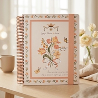 Cuaderno Espiral A4 con Hojas Sueltas y Diseño Floral, Tapa Dura, 100 Hojas, con Laminado UV/Impresión Digital, Personalizable, para Regalo