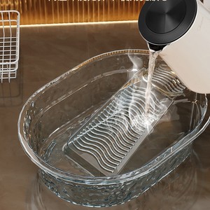 Transparent Plastic Laundry Basin With Washboard Large Size Thickened For Home Baby Student Dormitory Use - Product Image 2