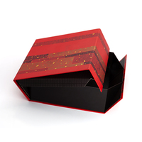 Fabricant écologique Emballage de cadeau de luxe avec logo personnalisé Truffe Boîte de chocolat rouge à fermeture magnétique de luxe en papier rigide