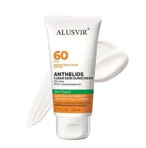 Protetor solar spf 50 hidratante, creme personalizado de clareamento privado, tela solar orgânica, creme facial, spf 60 para face