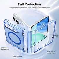 Nouvelle coque magnétique transparente anti-jaunissement pour iPhone DUO, coque arrière rigide en PC avec protection d'écran avant pour Samsung Z Fold 8
