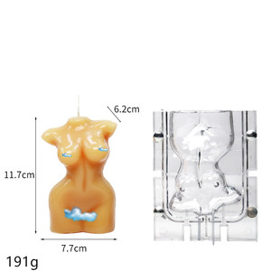 10 pz corpo femminile e donne con stampo a candela in resina di plastica 3D Custom Logo stampi per torte flessibili - Product Image 2