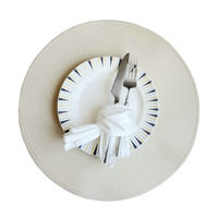 Alas Piring PVC Bulat Mewah 38cm Motif Solid Untuk Rumah Tangga Dapat Disesuaikan